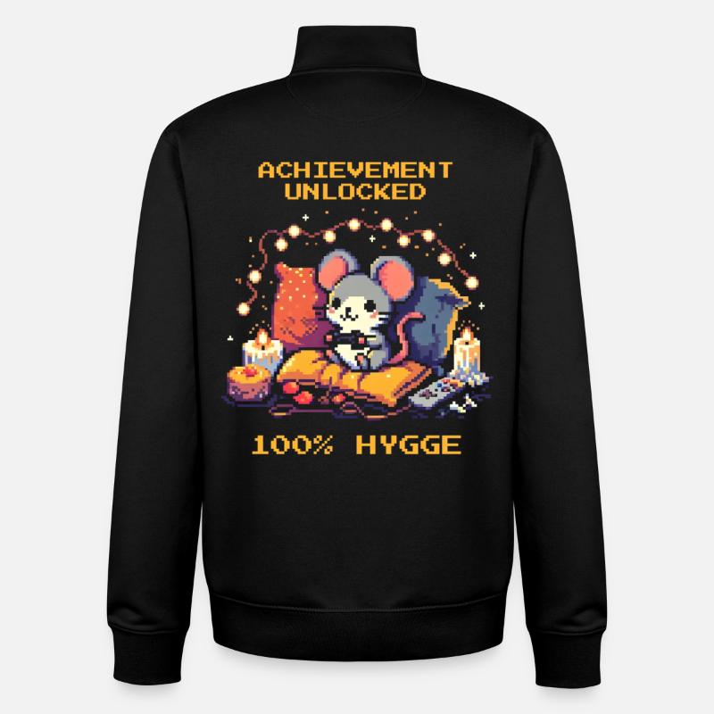 Succès débloqué : 100 % Hygge - Sweat zippé unisexe en coton bio Stanley/Stella - noir