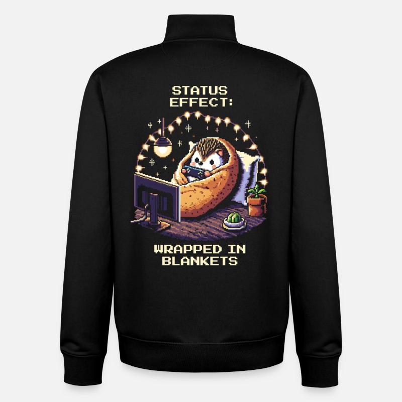 Status: Eingekuschelt in Decken - Unisex Organic Zip Sweatshirt von Stanley/Stella - Schwarz