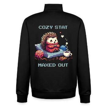 Gemütlichkeits-Stat voll aufgeladen - Unisex Organic Zip Sweatshirt von Stanley/Stella - Schwarz - Hinten - AI Model Male 185 light (185cm)