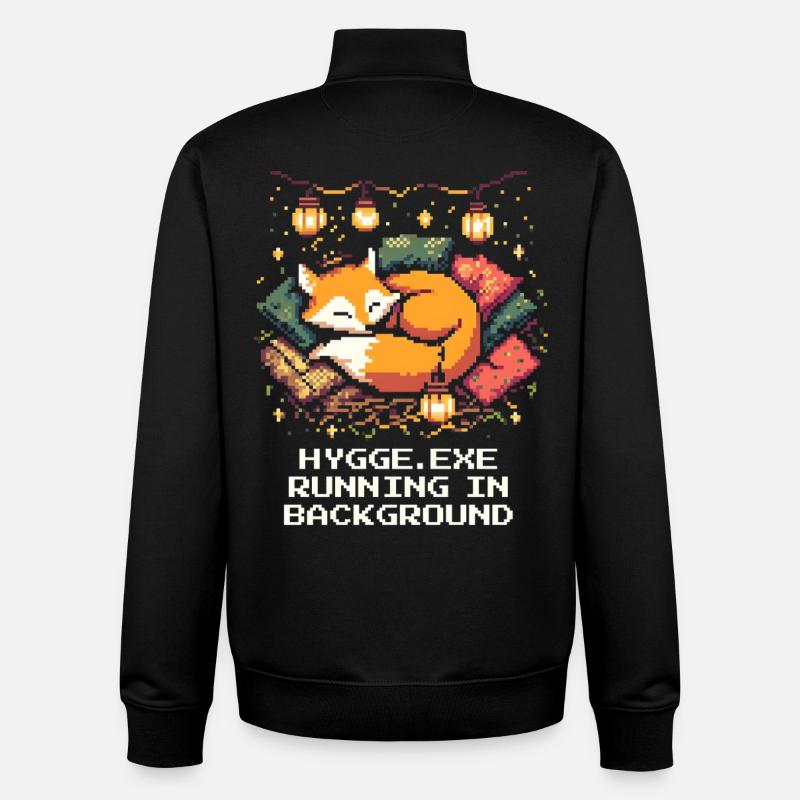 Hygge.exe s'exécute en arrière-plan - Sweat zippé unisexe en coton bio Stanley/Stella - noir