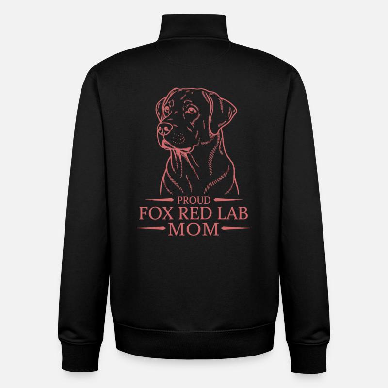 Proud Fox Red Lab Mom - Unisex Organic Zip Sweatshirt by Stanley/Stella - black
