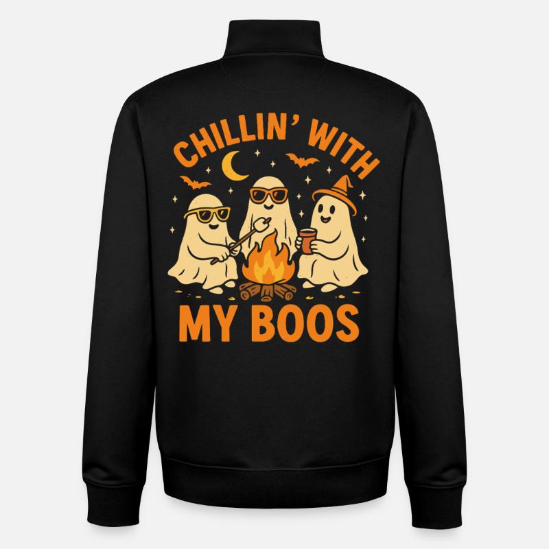 Chillin' With My Boos - Sweat zippé unisexe en coton bio Stanley/Stella - noir