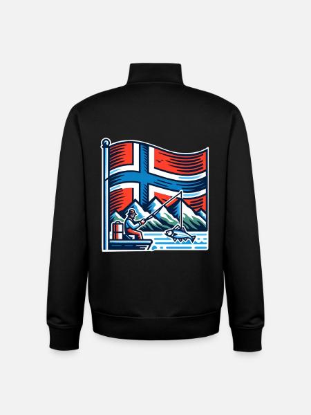 Norway Fishing Boat - Unisex Organic Zip Sweatshirt by Stanley/Stella - black
