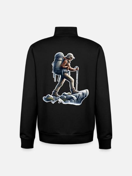 Bergsteigen Wandern - Unisex Organic Zip Sweatshirt von Stanley/Stella - Schwarz