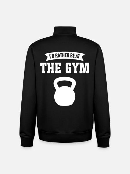 I'd rather be at the gym - Unisex Organic Zip Sweatshirt by Stanley/Stella - black