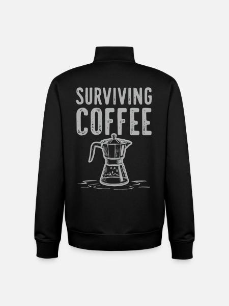 Surviving Coffee - Kaffeeliebe - Unisex Organic Zip Sweatshirt von Stanley/Stella - Schwarz