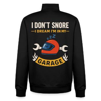 I Snore Not Funny Craftsman Saying - Unisex Organic Zip Sweatshirt by Stanley/Stella - black - Back - AI Model Male 185 light (185cm)