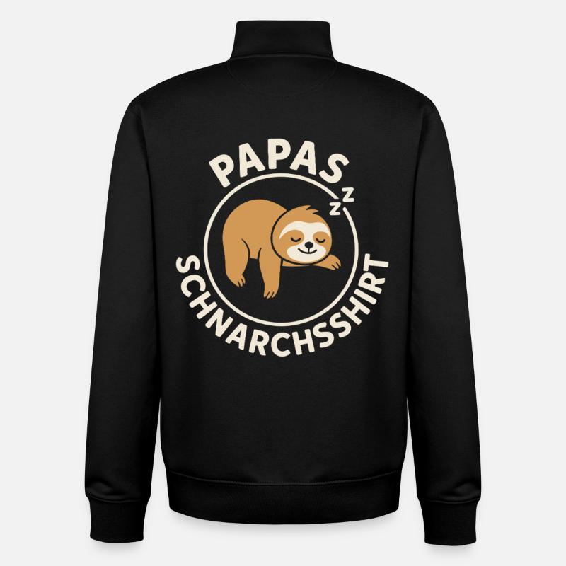 Vaterschaft PAPAS SCHNARCHSSHIRT LUSTIG - Unisex Organic Zip Sweatshirt von Stanley/Stella - Schwarz