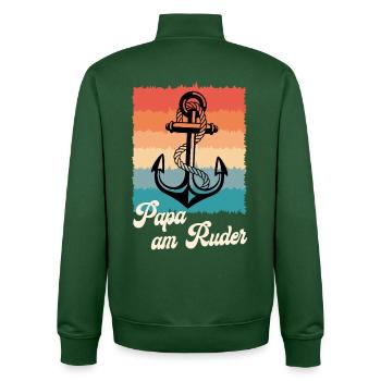 Future Father DAD AT THE HEAD Retro Funny - Unisex Organic Zip Sweatshirt by Stanley/Stella - bottle green - Back - AI Model Male 185 dark (185cm)