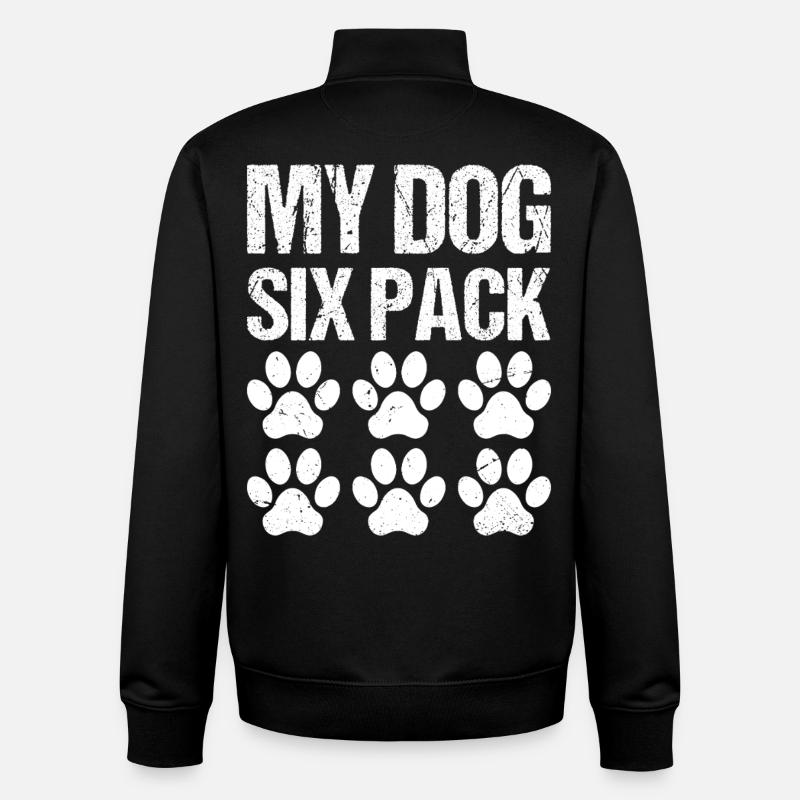 my dog six pack - Unisex Organic Zip Sweatshirt von Stanley/Stella - Schwarz