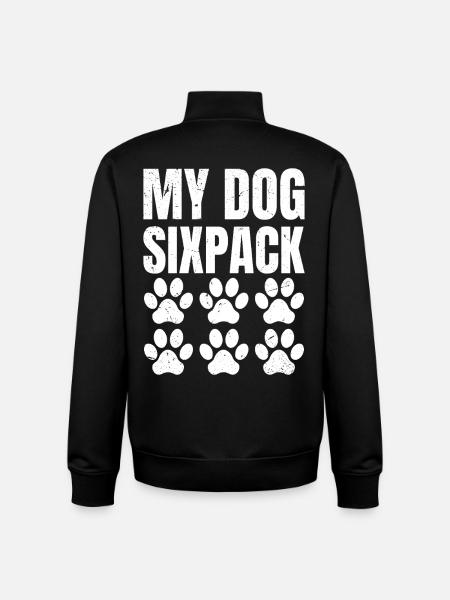 My Dog Six Pack Retro - Unisex Organic Zip Sweatshirt by Stanley/Stella - black