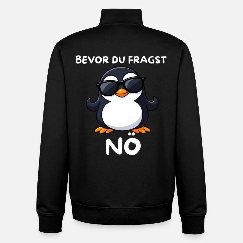 Pinguin mit Sonnenbrille NÖ - Unisex Organic Zip Sweatshirt von Stanley/Stella - Schwarz