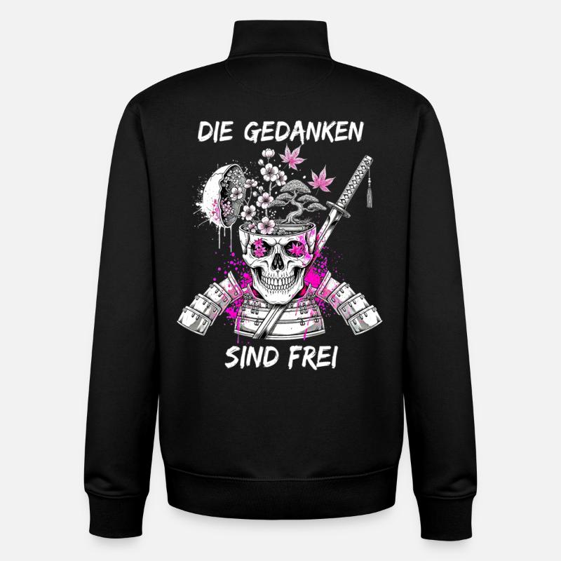 Kriegerischer Totenkopf Samurai - Unisex Organic Zip Sweatshirt von Stanley/Stella - Schwarz