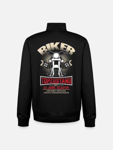 Moto 55e anniversaire - Sweat zippé unisexe en coton bio Stanley/Stella - noir
