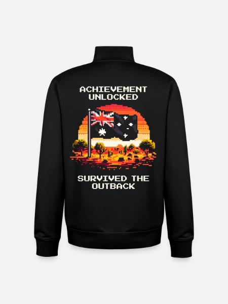 Achievement: Outback Survived | Australia - Unisex Organic Zip Sweatshirt by Stanley/Stella - black