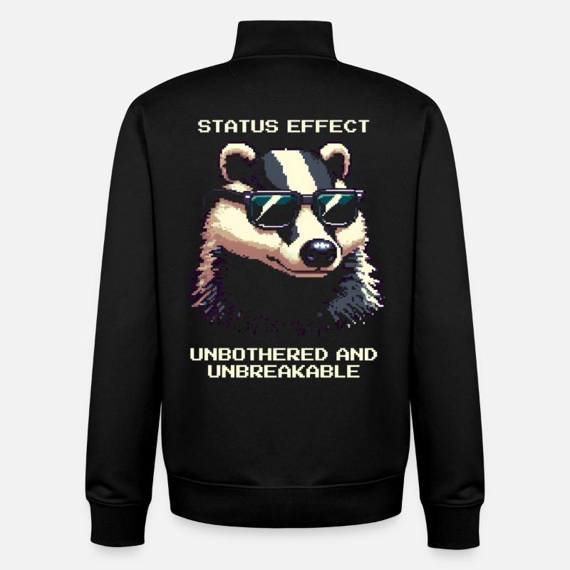 Status-Effekt: Unerschütterlich | Dachs Wald - Unisex Organic Zip Sweatshirt von Stanley/Stella - Schwarz