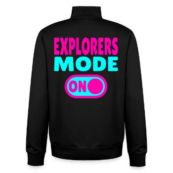 Explorers Mode ON – For real world explorers - Unisex Organic Zip Sweatshirt by Stanley/Stella - black - Back - AI Model Male 185 light (185cm)