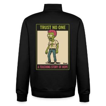 Trust No One Zombie Rebel Design - Unisex Organic Zip Sweatshirt by Stanley/Stella - black - Back - AI Model Male 185 light (185cm)