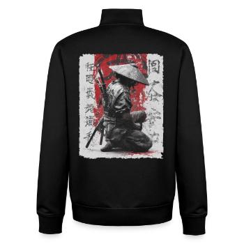Épée de samouraï, guerrier japonais, combattant ninja - Sweat zippé unisexe en coton bio Stanley/Stella - noir - Dos - AI Model Male 185 light (185cm)