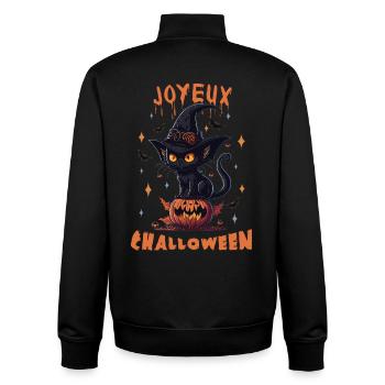 Costume Halloween Simple Idée de Cadeau - Sweat zippé unisexe en coton bio Stanley/Stella - noir - Dos - AI Model Male 185 light (185cm)