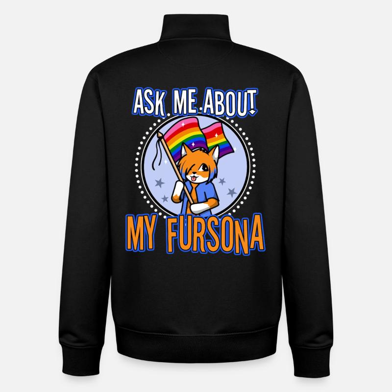 Posez-moi des questions sur mon Fursona - Sweat zippé unisexe en coton bio Stanley/Stella - noir