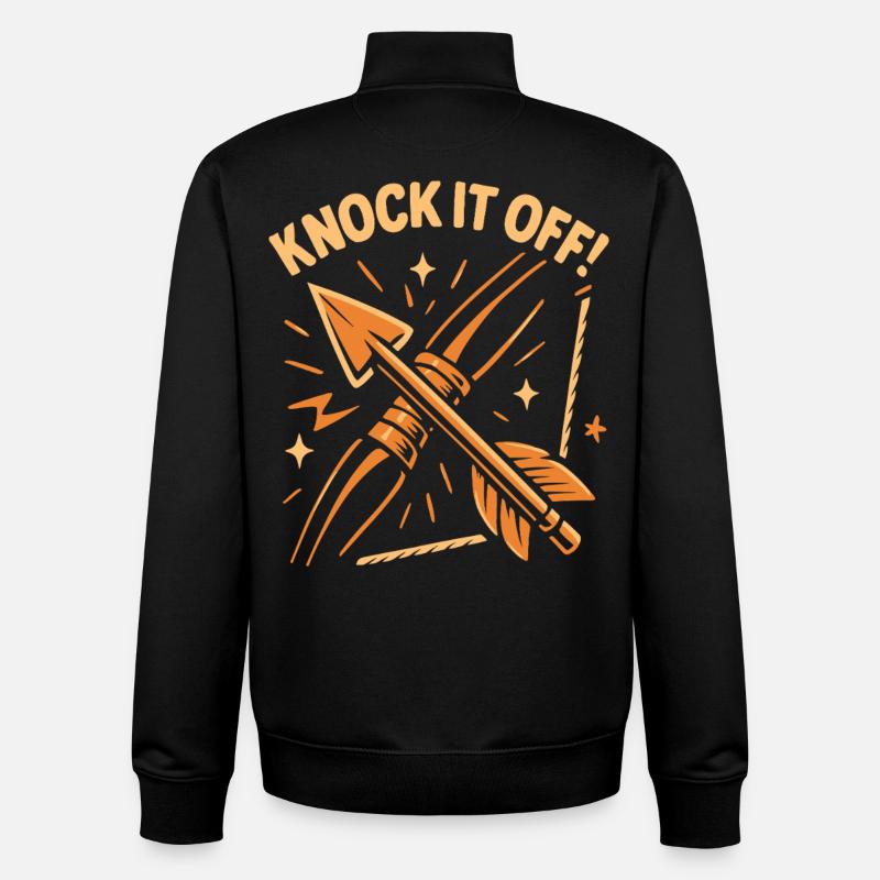 Archery Bow Archer Knock It Off - Unisex Organic Zip Sweatshirt by Stanley/Stella - black
