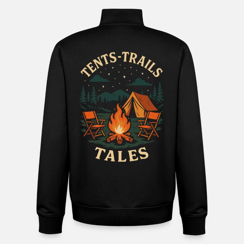 Zelte Funny Camping Adventure - Unisex Organic Zip Sweatshirt von Stanley/Stella - Schwarz