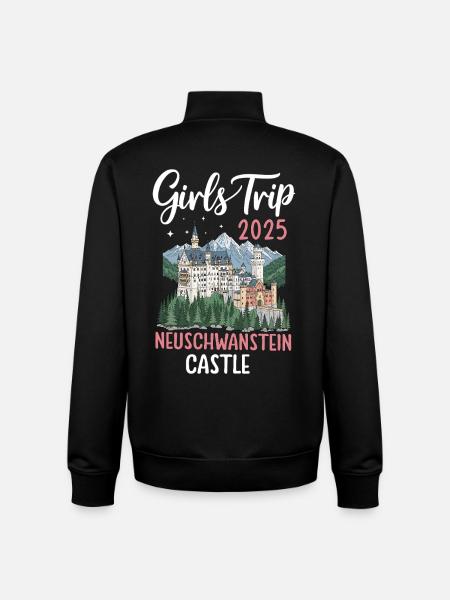 Girls Trip 2025 Neuschwanstein Castle - Unisex Organic Zip Sweatshirt by Stanley/Stella - black