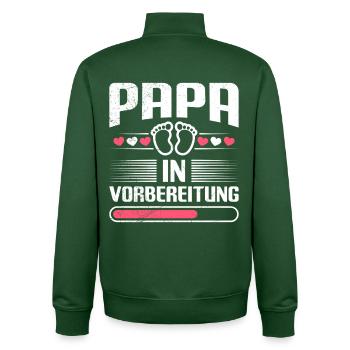 DAD IN PREPARATION Fatherhood Funny - Unisex Organic Zip Sweatshirt by Stanley/Stella - bottle green - Back - AI Model Male 185 dark (185cm)