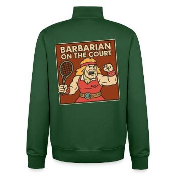 Barbaren auf dem Tennisplatz - Unisex Organic Zip Sweatshirt von Stanley/Stella - Flaschengrün - Hinten - AI Model Male 185 dark (185cm)