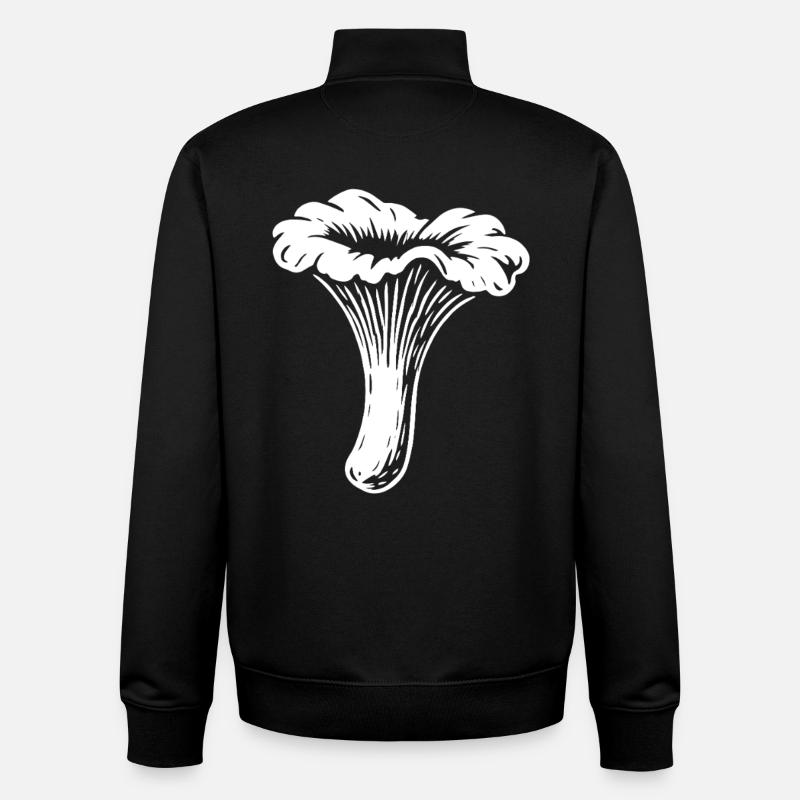 Cueilleur de chanterelles - Champignons - Dicton - Sweat zippé unisexe en coton bio Stanley/Stella - noir