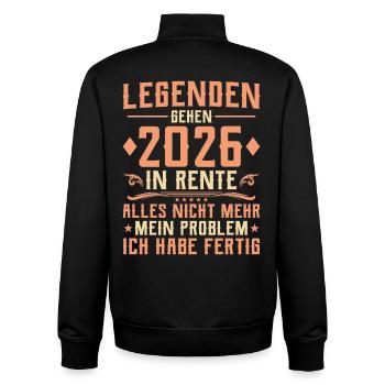 Legenden gehen 2026 in Rente - Abschied Kollege - Unisex Organic Zip Sweatshirt von Stanley/Stella - Schwarz - Hinten - AI Model Male 185 light (185cm)