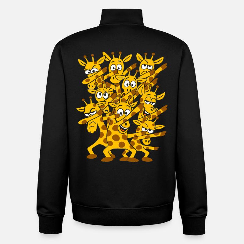 Dabbing Dancing Giraffes - Unisex Organic Zip Sweatshirt by Stanley/Stella - black
