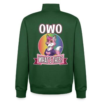 OwO What's This? - Unisex Organic Zip Sweatshirt by Stanley/Stella - bottle green - Back - AI Model Male 185 dark (185cm)