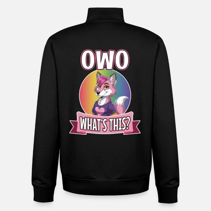 OwO Qu’est-ce que c’est ? - Sweat zippé unisexe en coton bio Stanley/Stella - noir