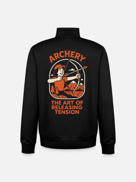 Archery: The Art of Relieving Tension - Unisex Organic Zip Sweatshirt by Stanley/Stella - black