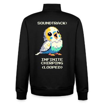 Bande sonore : Endless Chirping | Budgie - Sweat zippé unisexe en coton bio Stanley/Stella - noir - Dos - AI Model Male 185 light (185cm)