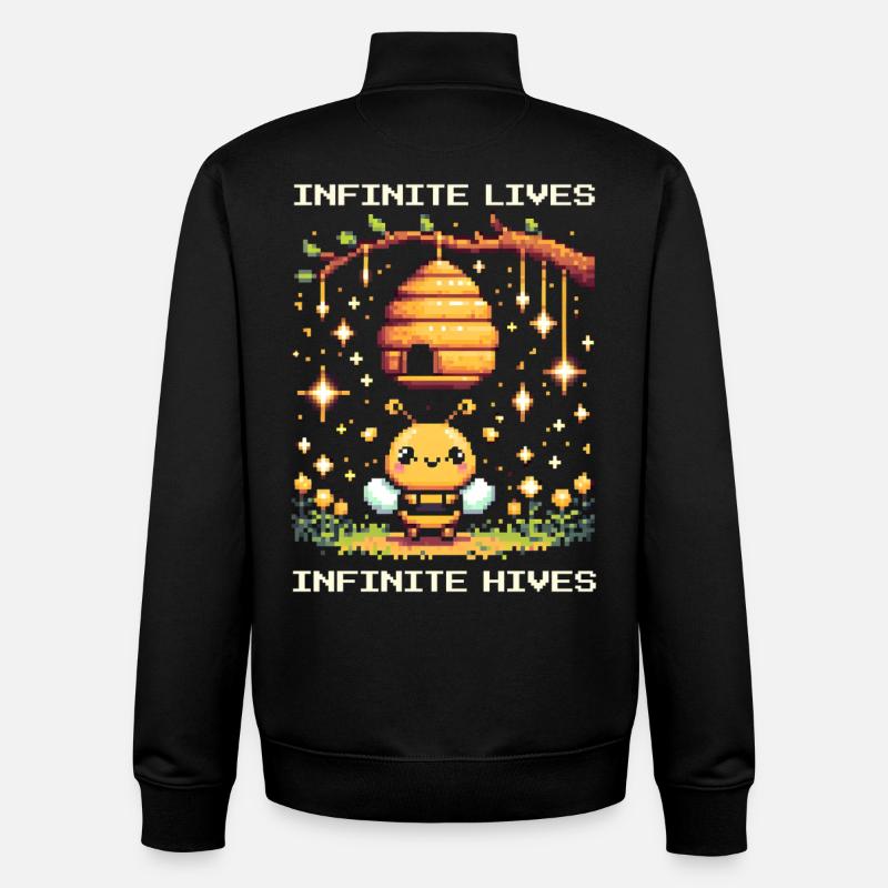Endless lives – endless beehives | Beekeepers - Unisex Organic Zip Sweatshirt by Stanley/Stella - black