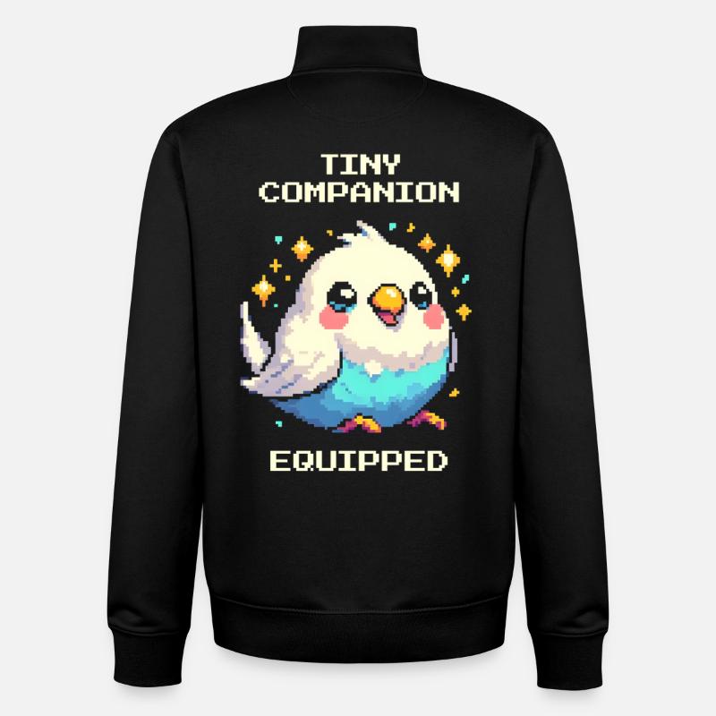 Petit compagnon équipé | Perruche - Sweat zippé unisexe en coton bio Stanley/Stella - noir