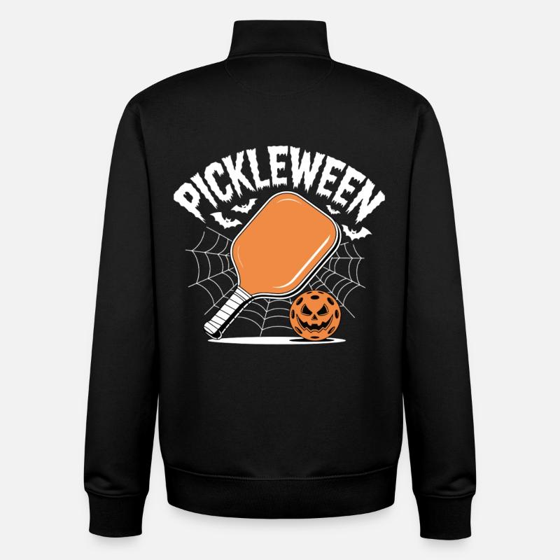 Pickleween Pickleball Player Halloween - Unisex Organic Zip Sweatshirt by Stanley/Stella - black