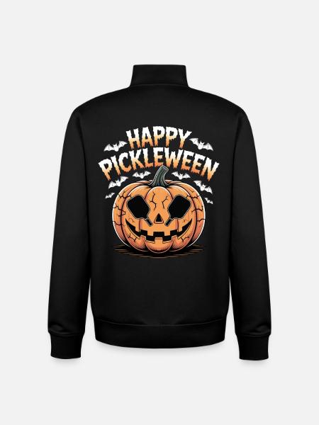 Pickleween Pickleball Playing Funny Halloween - Unisex Organic Zip Sweatshirt by Stanley/Stella - black