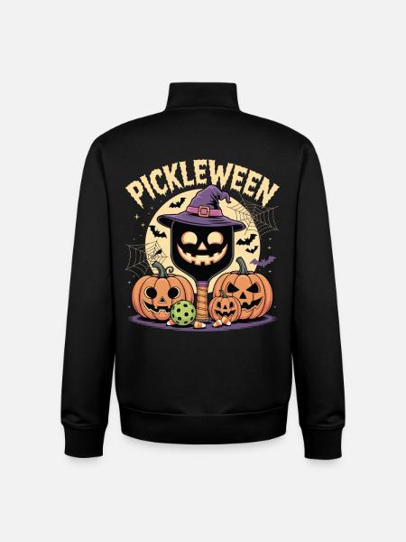 Pickleween Pickleball Player Spooky Halloween - Unisex Organic Zip Sweatshirt by Stanley/Stella - black
