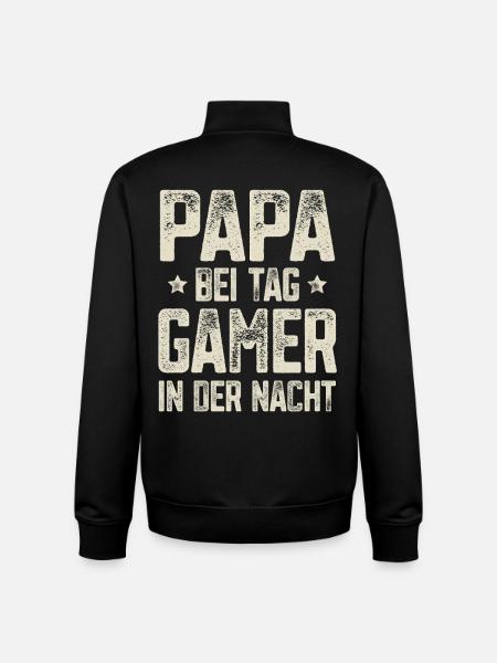 Papa Gamer Gaming - Unisex Organic Zip Sweatshirt von Stanley/Stella - Schwarz