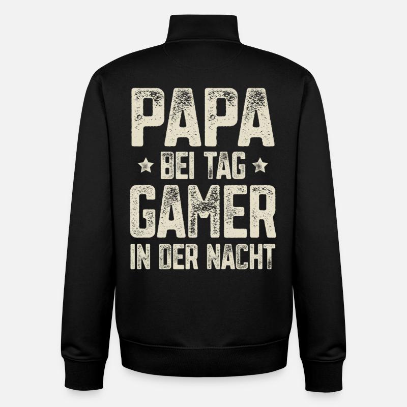 Papa Gamer Gaming - Unisex Organic Zip Sweatshirt von Stanley/Stella - Schwarz
