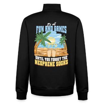Bodyboarding Bodyboarder - Unisex Organic Zip Sweatshirt von Stanley/Stella - Schwarz - Hinten - AI Model Male 185 light (185cm)