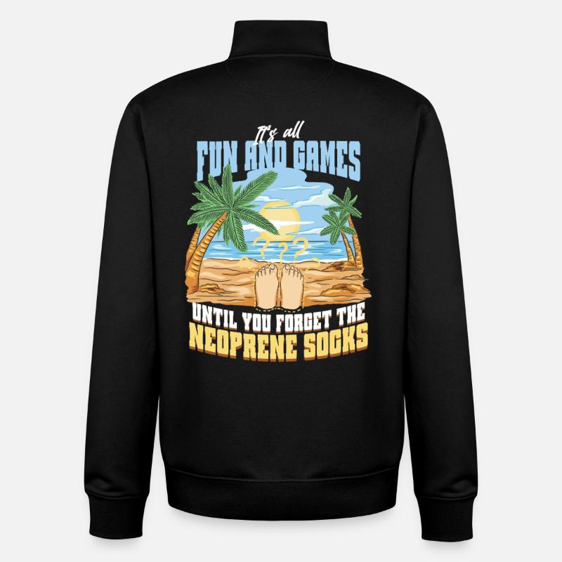 Bodyboarder Bodyboarder - Sweat zippé unisexe en coton bio Stanley/Stella - noir