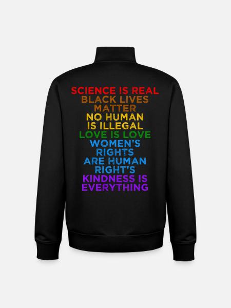 Social Justice Love Equality Human Rights - Unisex Organic Zip Sweatshirt by Stanley/Stella - black