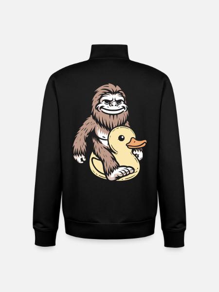 Bigfoot Rubber Duck Duck - Unisex Organic Zip Sweatshirt by Stanley/Stella - black