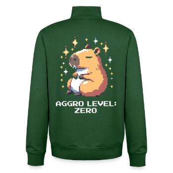 Aggro-Level: Null | Capybara & Ruhe - Unisex Organic Zip Sweatshirt von Stanley/Stella - Flaschengrün - Hinten - AI Model Male 185 dark (185cm)
