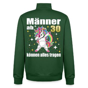 30. Geburtstag lustige Männer Geschenke - Unisex Organic Zip Sweatshirt von Stanley/Stella - Flaschengrün - Hinten - AI Model Male 185 dark (185cm)